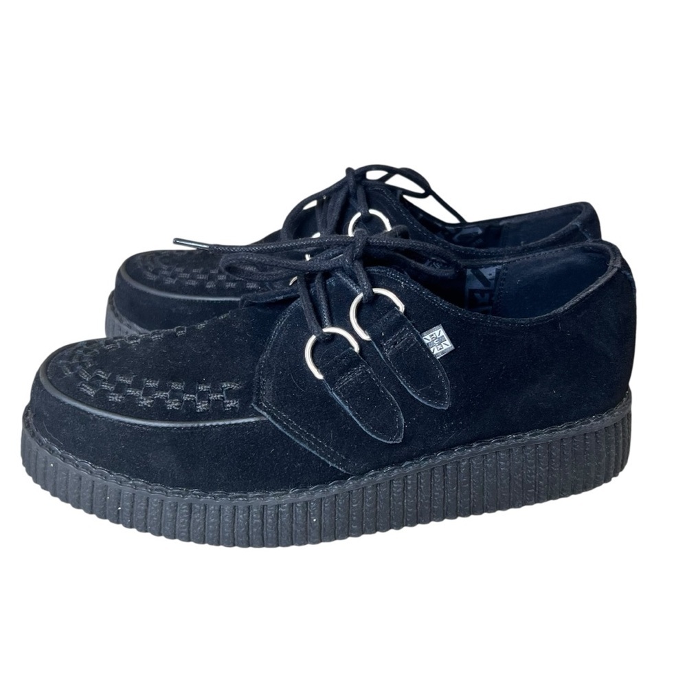 T.U.K black suede leather creepers